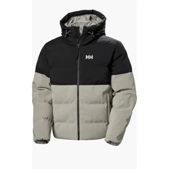 Helly Hansen Oslo Hooded Colorblock Puffer JacketCoat Black Gray Small M